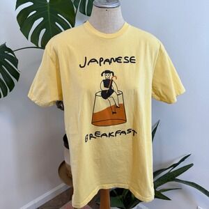 Next Level Apparel Japanese Breakfast Graphic‎ T Shirt Yellow XL